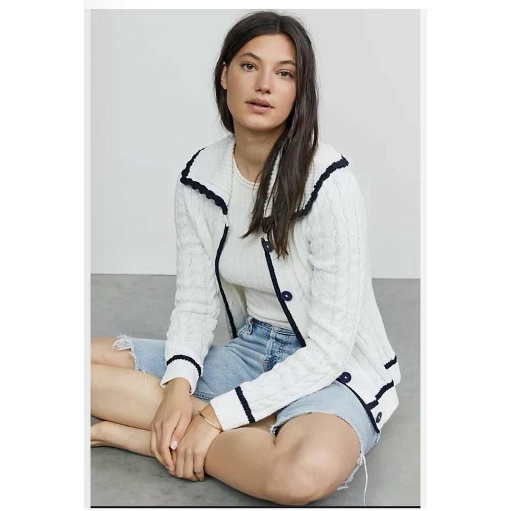Women's Maeve By Anthropologie Lighthouse Cardigan Sweater Size‎ L